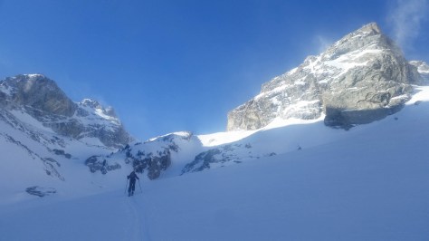Zelie working her way up Garnet Canyon.