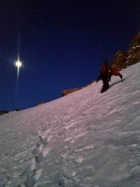 Climbing in the early morning.