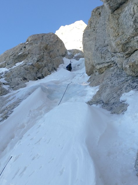 Dane at the upper ice bulge in the Chevy.